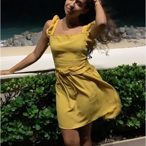 Yellow flowy dress